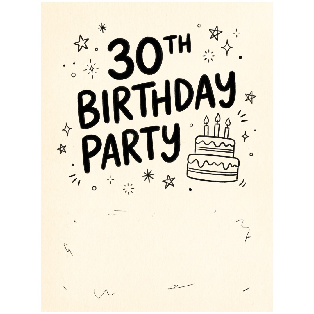 Minimalist doodle birthday